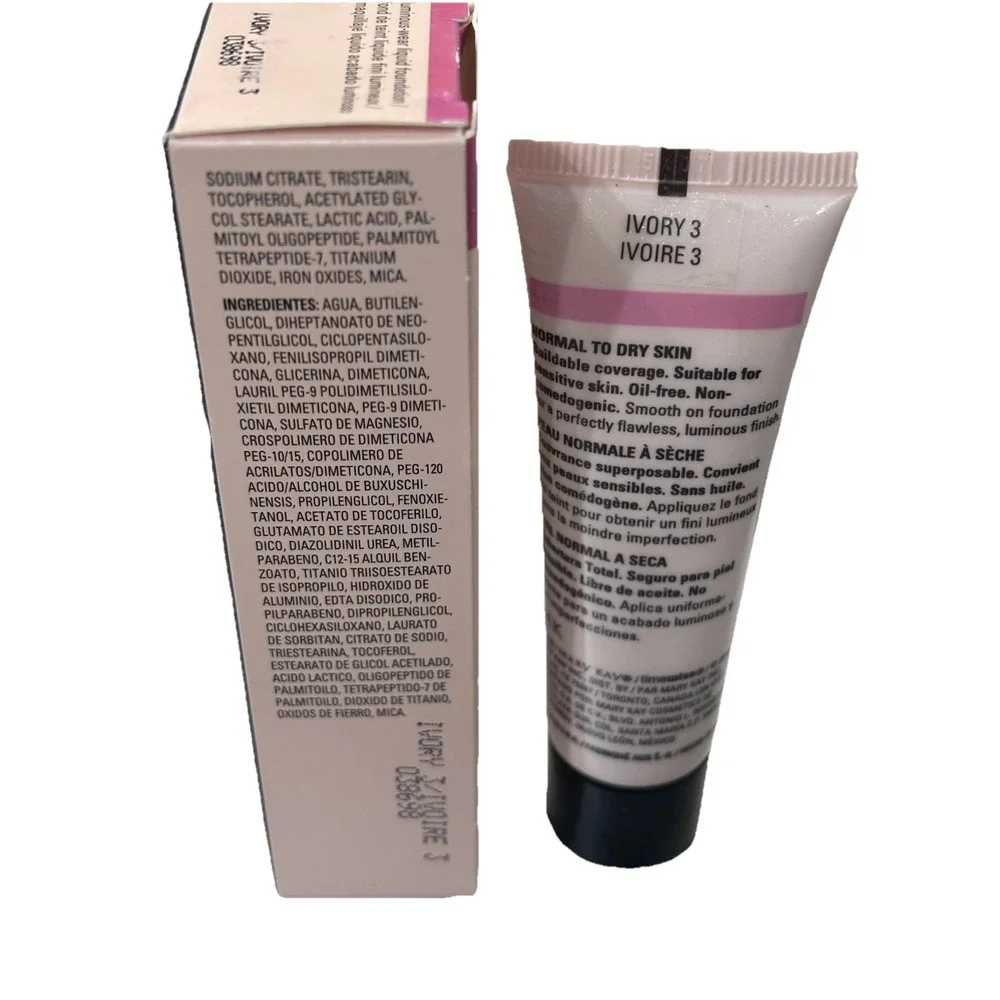 New In Box Mary Kay Luminous Wear Foundation Ivory 3 Normal / Dry #038698